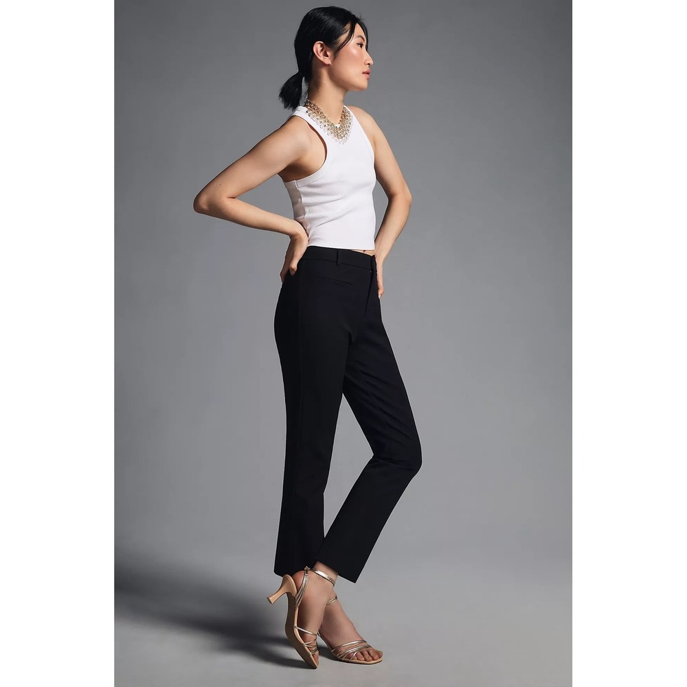 Maeve Anthropologie Womens Black Slim Ankle Pants Size 0 Stretch Trousers